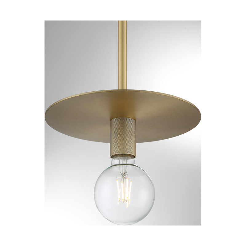 Luminaire suspendu à 1 lumière Sawvel, Laiton rétro
