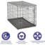 Cage pour chien nouvellement améliorée avec porte simple en Icrate, comprenant un plateau étanche, des pieds de protection du plancher, un panneau de séparation et de nouvelles caractéristiques brevetées-2113670216