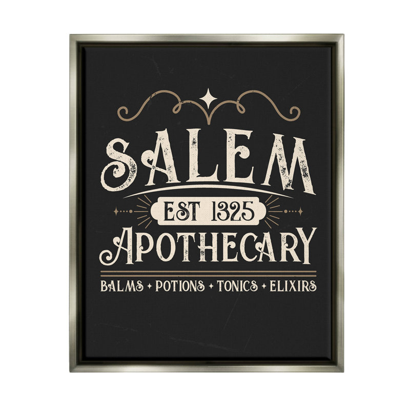 «Salem Apothecary Vintage Sign» par Angela Nickeas - art textuel sur bois, H 31 po x l 25 po x P 1,7 po