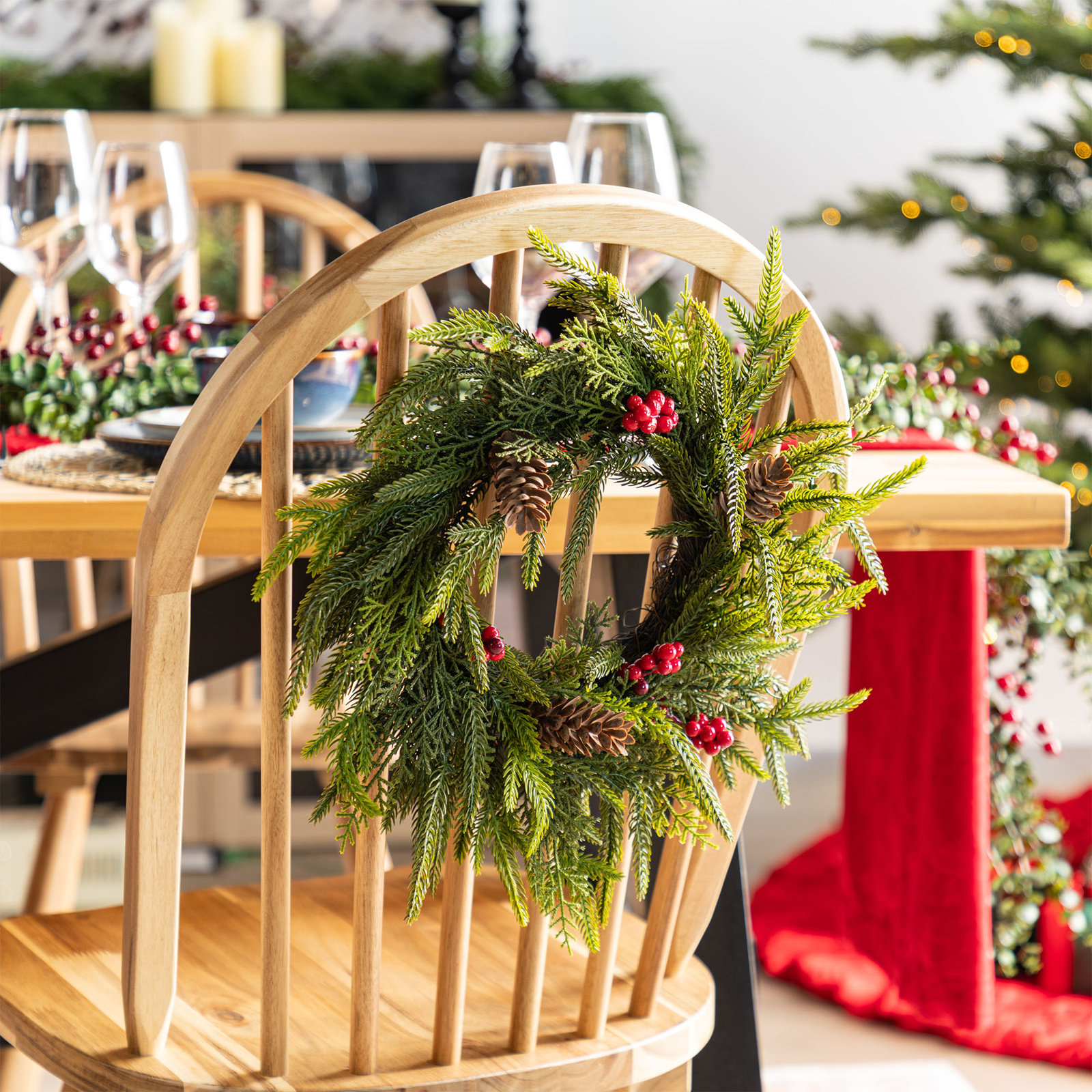 14" Berry Front Door Wreath Set