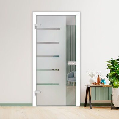 Porte vitrée à charnière de 36 po x H 84 po (semi-privée)
