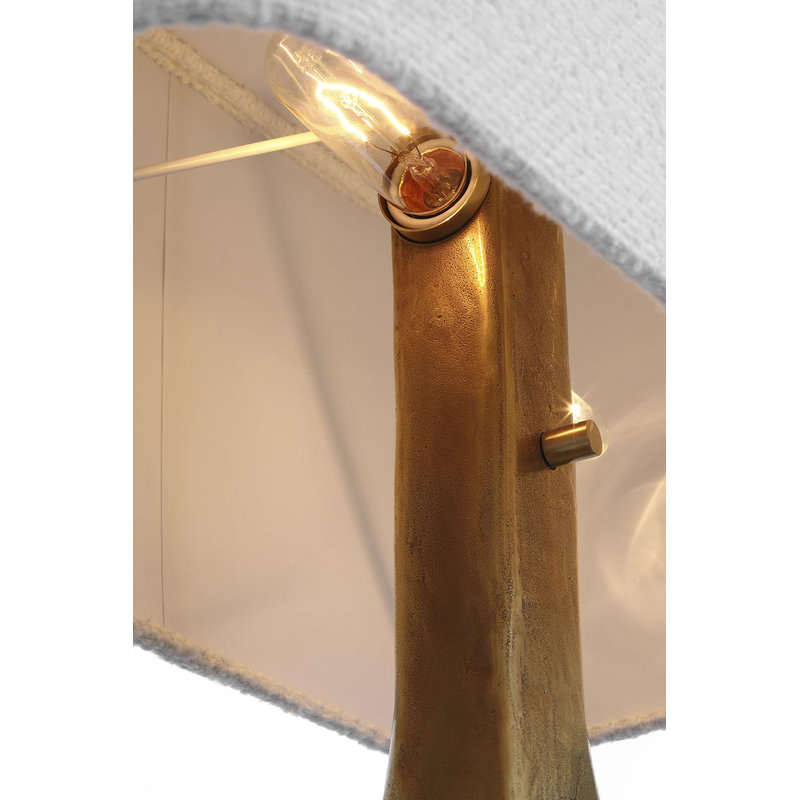 Anne-Marie Barton Terra-Forma 23" Right Table Lamp with Boucle Shade, Gold, Brass
