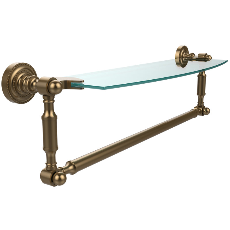 Marchmont Bracket Shelf with Towel Bar, Brushed Bronze, 5" H x 22" W x 6.1" D