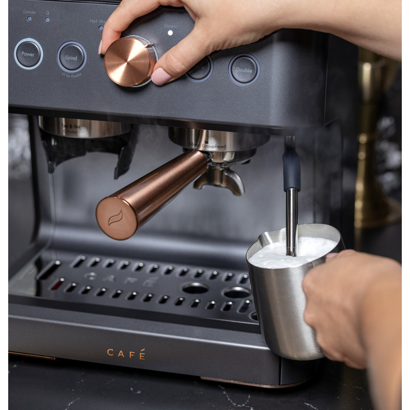 Café Bellissimo Semi-Automatic Espresso Machine, Matte Black