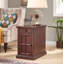 Saldana Solid Wood Top End Table with Storage and Built-In Outlets-1997811101