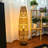 Rustic Boho Hand Woven Rattan Floor Lamp Corner Night Light Free Standing With Adjustable 3 Colors