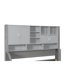 Lit de jour simple rembourré avec lumières à accoudoirs à DEL, armoires à tablettes de rangement, lit gigogne relevable simple (gris)-1106368720