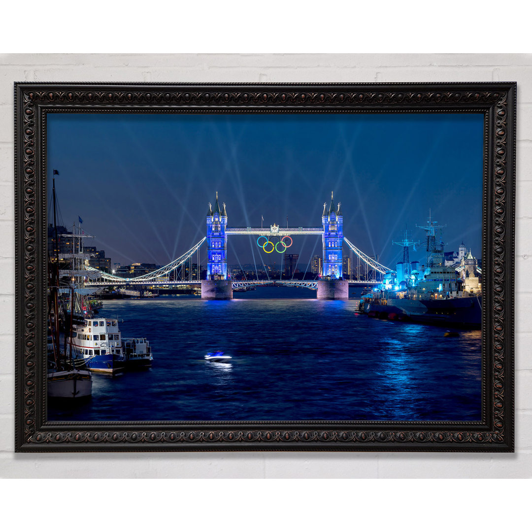 Tower Bridge Olympic Lighting London - Einzelner Bilderrahmen Kunstdrucke