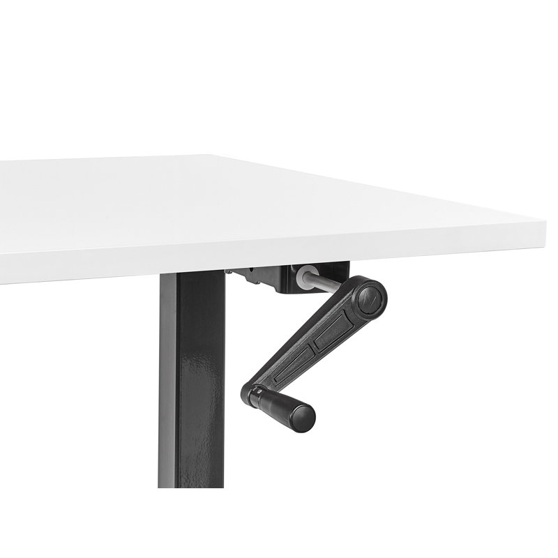 Nateasha Adjustable Metal Base Standing Desk, 119cm H x 120cm W x 72cm D, White, Black