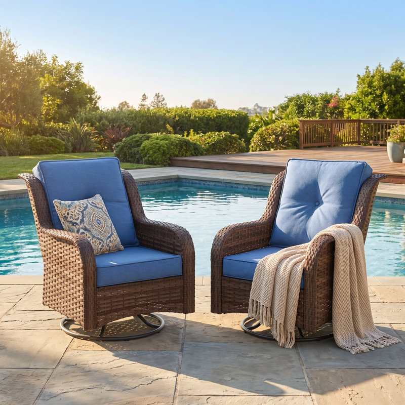 Fauteuil club pivotant avec coussins , Bleu ardoise