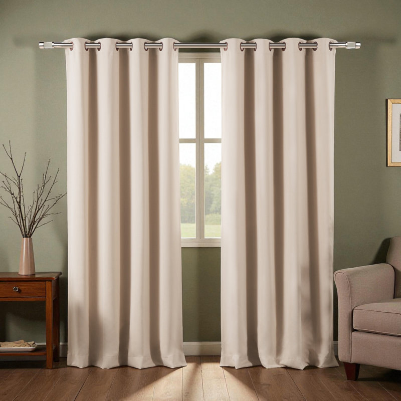 Tringle à rideaux double réglable 1 po Shantice, 66" - 120", Argent