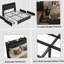 Base de lit double, tête de lit ergonomique, plateforme, prises, chargeur, tablette de rangement-1725691984
