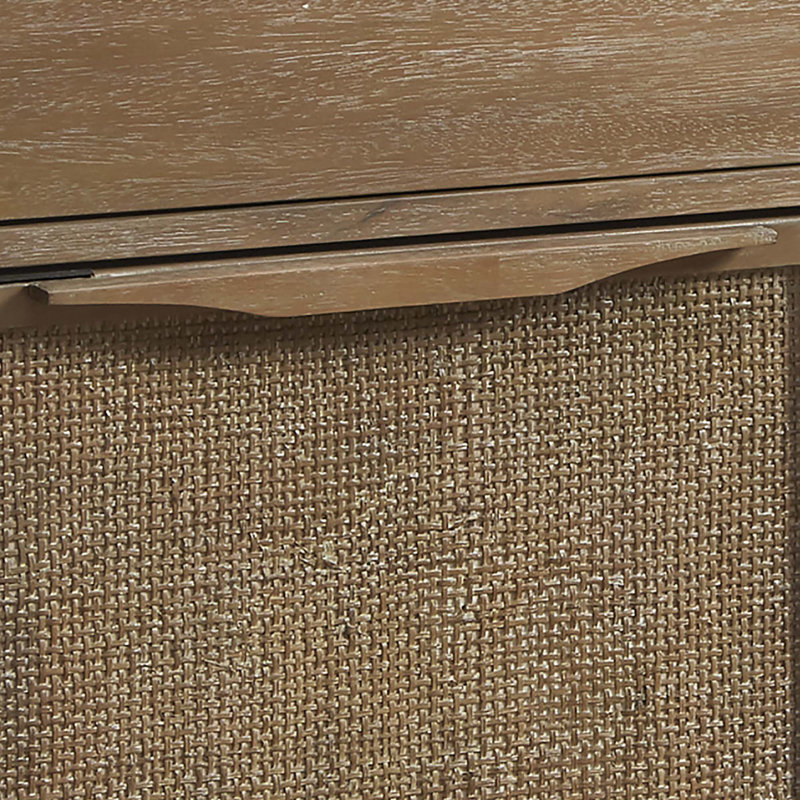 Natural Reclaimed Wood and Cane Webbing Accent Cabinet