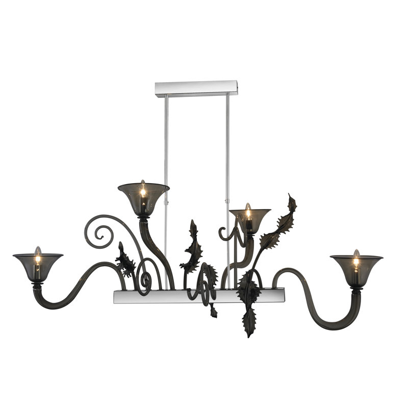 Fenice 4 - Light Glass Chandelier, Red