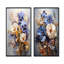 Pensées dorées élégance Bouquet - ensemble d'art mural sur toile 2 pensées-424637917-424637904