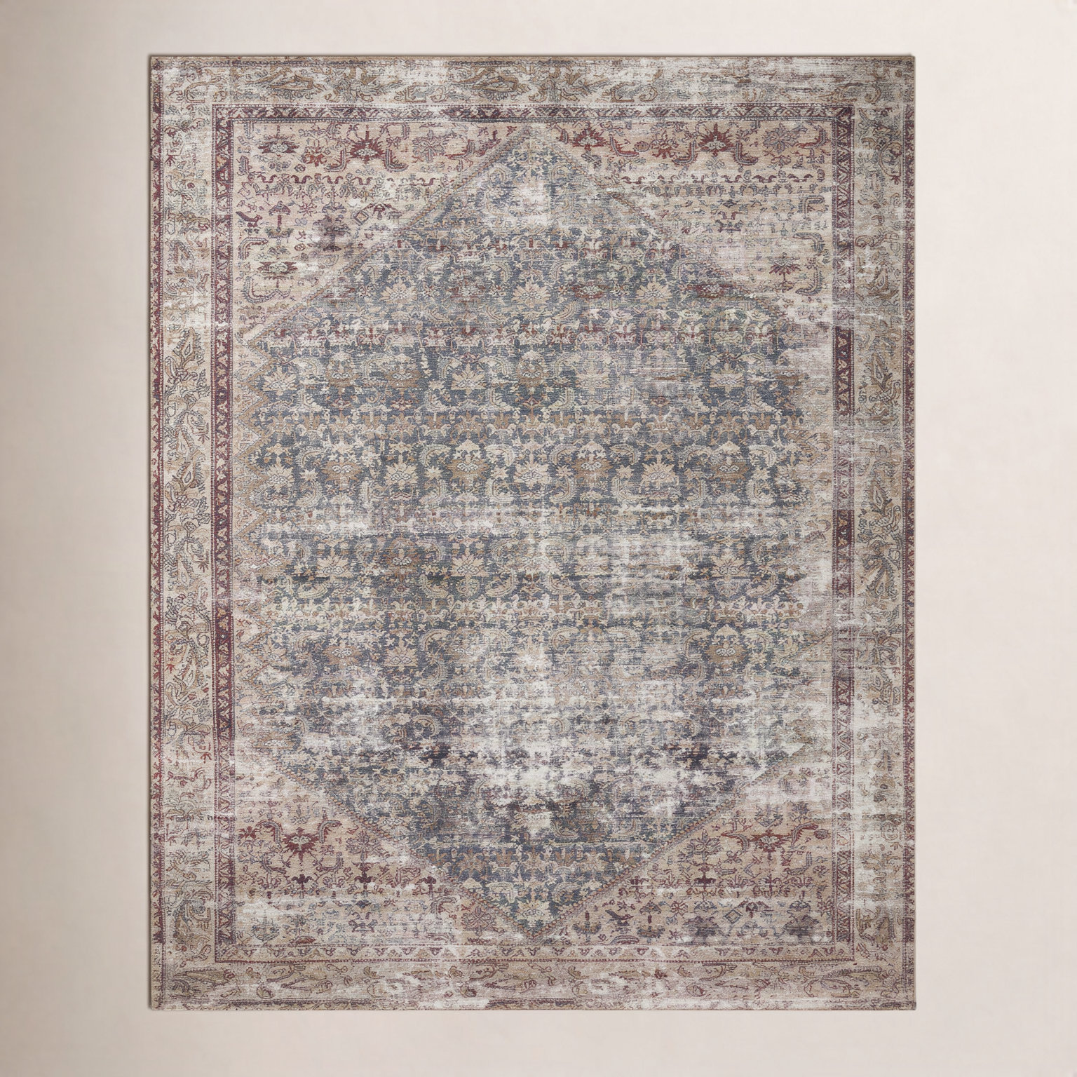 Amber Lewis x Loloi Georgie Teal Antique Rug, Rectangle 3'9" x 5'6"