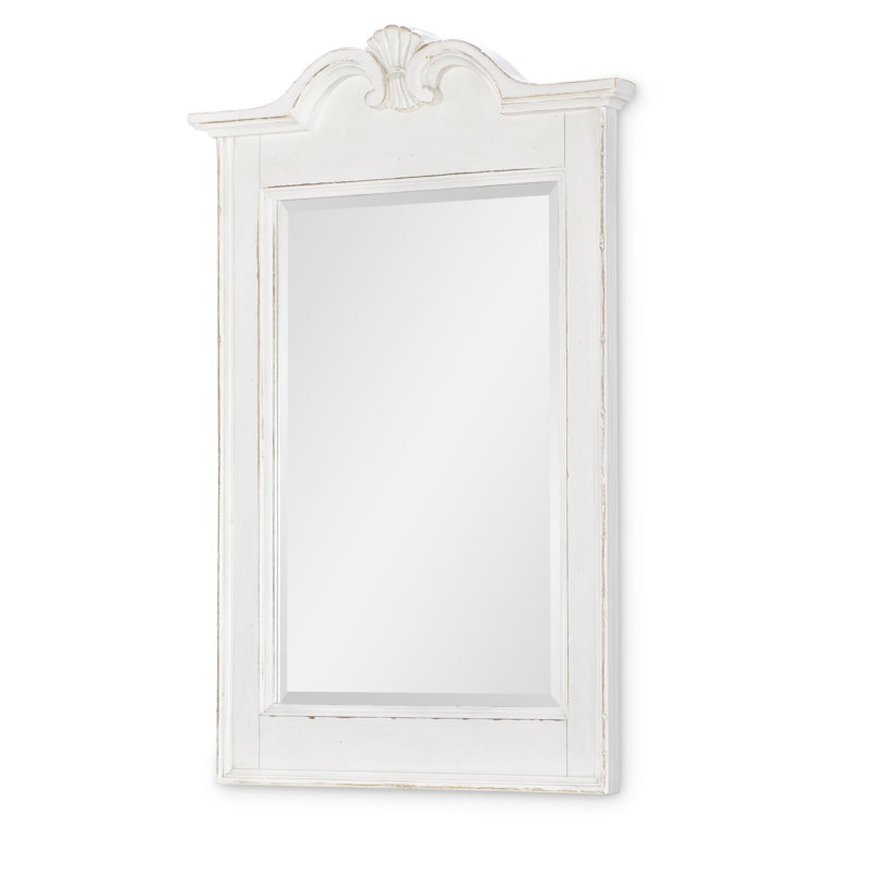 Miroir festonné rétro Country Country (verre biseauté), Blanc