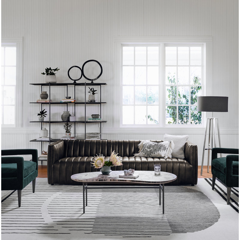 Olson Armchair, Emerald Worn Velvet