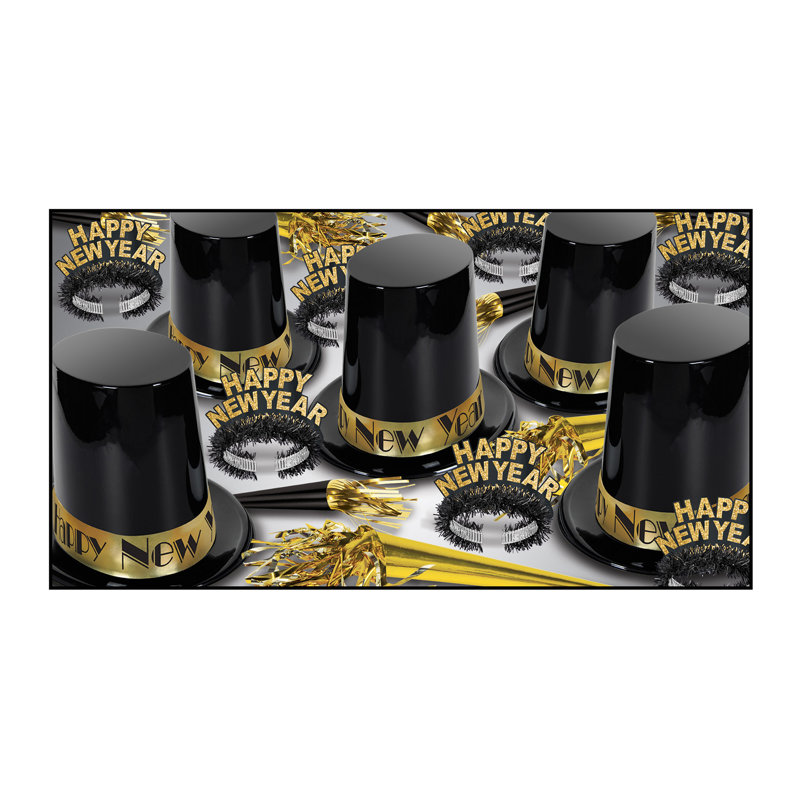 The Big Top Hat Asst for 50, Noir / or
