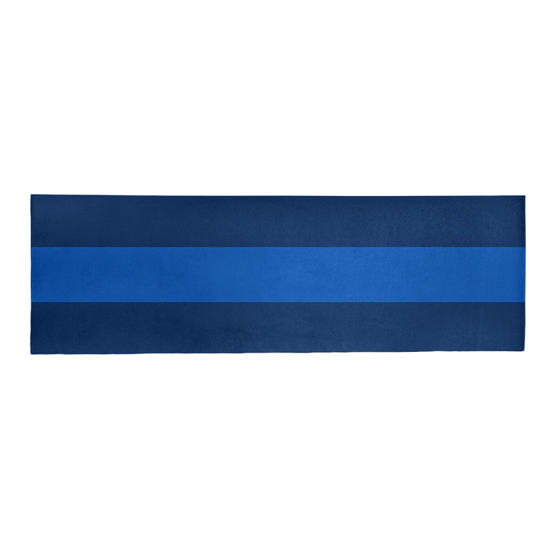 Tapis bleu marine/bleu marine rayé, Tapis de couloir 2 pi 6 po x 8 pi