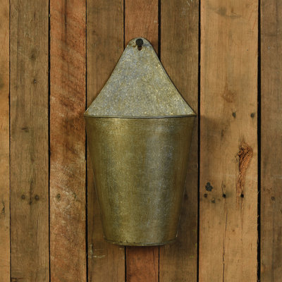 Callas Weather Resistant UV Resistant Reclaimed Metal Tapered Wall Planter