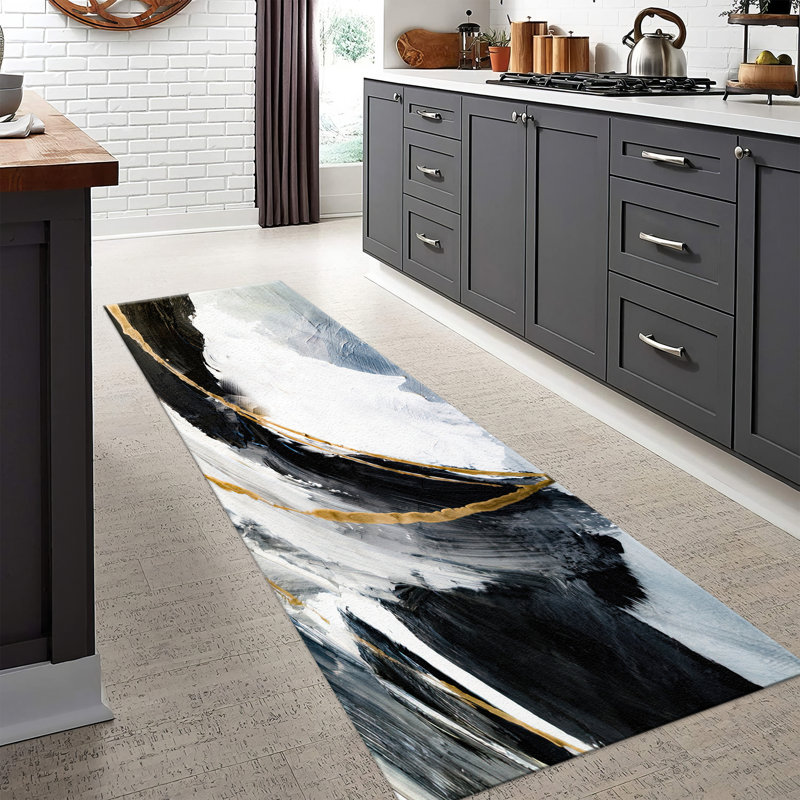 Modern Non Woven Printed Rug Featuring Geometric Abstract Design Perfect for Enhancing Your Living Room Bedroom or Office Decor