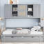 Lit de jour moderne en bois gris avec couchette et système de configuration pratique-121105974-121105976