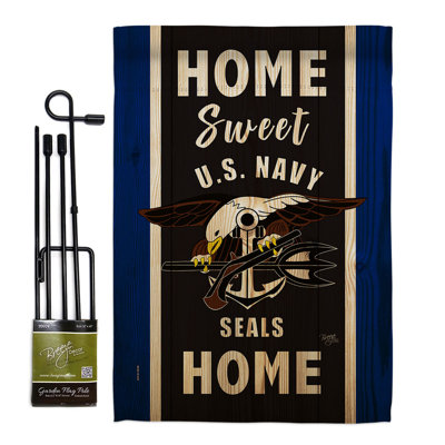 2 côtés 19 po x 13 po Ensemble de drapeaux de jardin Home Sweet Us