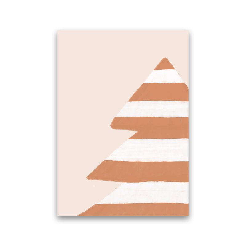 Stripey Xmas Tree By Orara - Print, No Framed, 30cm H x 21cm W x 1cm D