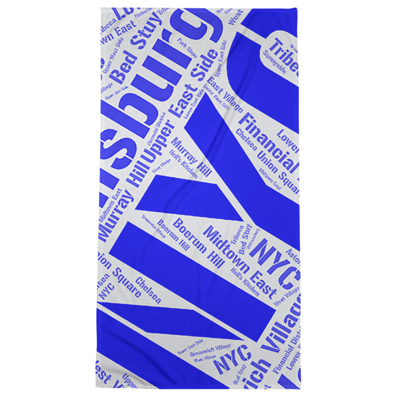 Bath Towel, Blue, Microfiber, New York