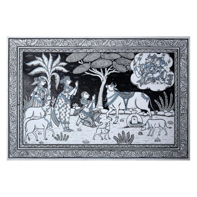 Vache faisant un abhisheka de Shiva Linga