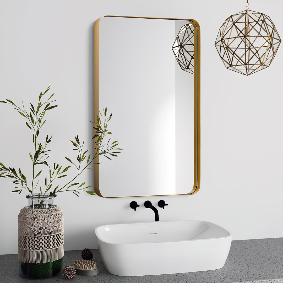 Eitzen Rectangle Wall Mirror High-Strength Tempered Glass and  Stainless Steels Framed Wall Mirror Accent Mirror 17 Stories 