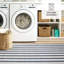 Blue Awning Stripe Machine Washable Rug-1270642392