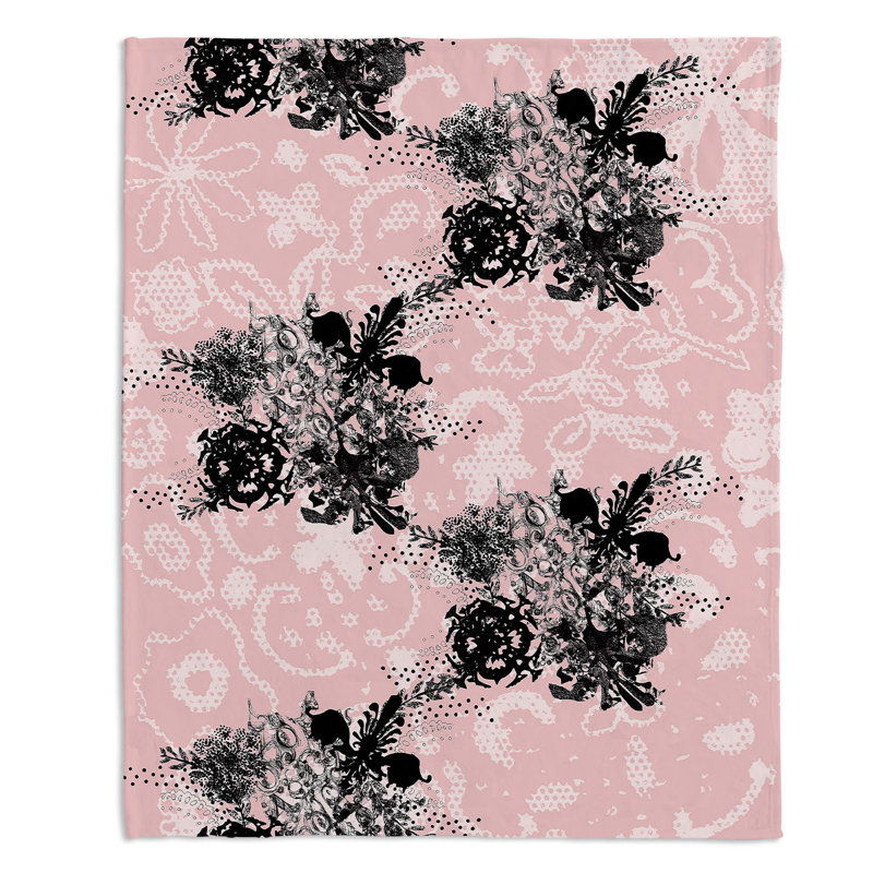 Couverture sherpa douce baroque bouquet, l 51 po x L 60 po