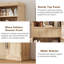 Armoire de rangement de 70 po de hauteur avec tiroir, 2 portes vitrées et 3 tablettes, armoires en bois pour la cuisine, le salon, la salle à manger et le vestibule-801749370