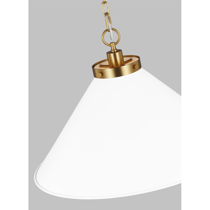 Wellfleet 1 - Light Pendant, Burnished Brass, Matte White