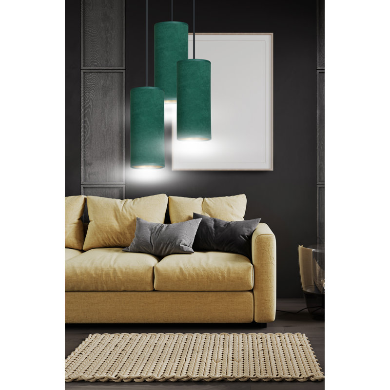 Ealidh 3 - Light Steel Cluster Pendant, Green