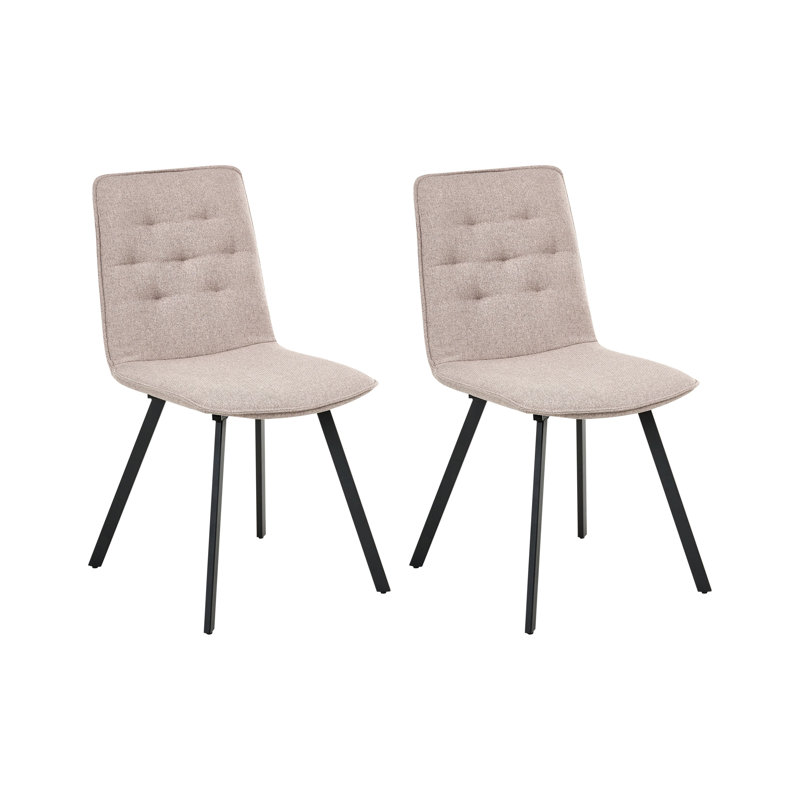 Set of 2 Dining Chairs CARVER Fabric, Brown
