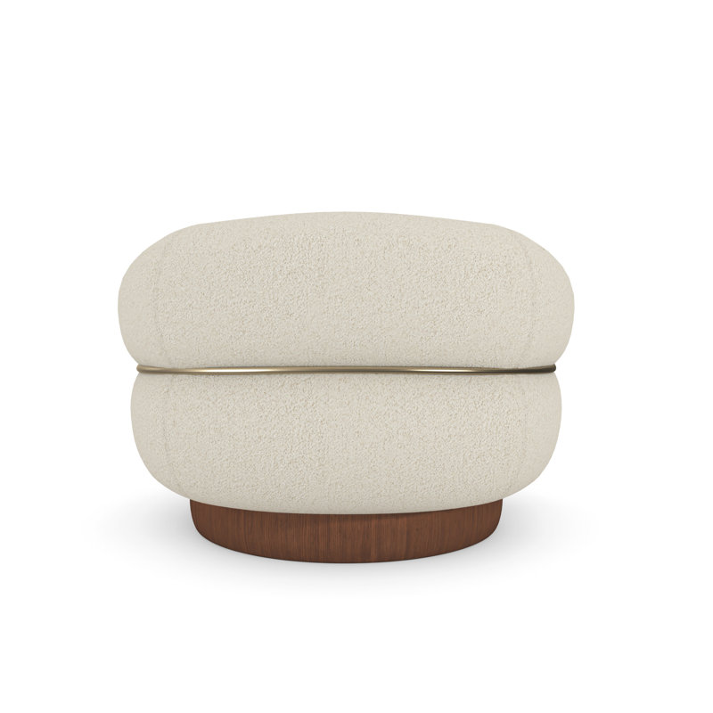 Smoosh Swivel Chair, Cream Polyester Blend
