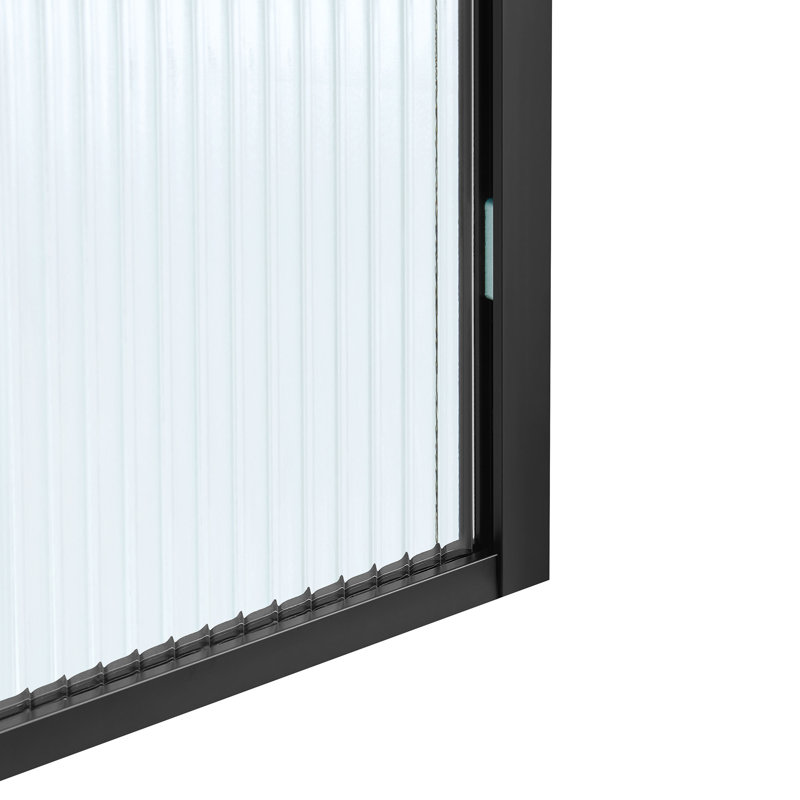 Panneau de verre fixe encadré l 35,98 "x H 75,98", Noir mat