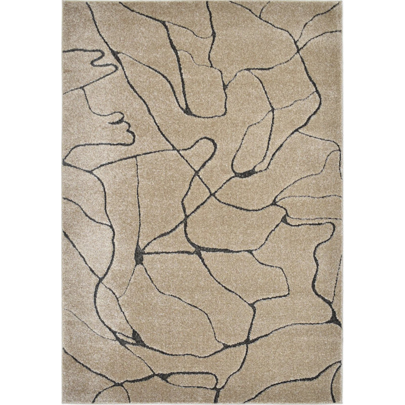 Neace Contemporary Moth Wing Area Rug, Rectangle 5' x 7'