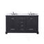 Meuble-lavabo double espresso 60 po X P 22 po D, dessus en marbre de Carrare et ensemble de robinet-1687739234-1687739246