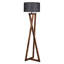 Lampe sur pied industrielle scandinave, brune et noire, 59,1 pouces de hauteur | Corps d'arbre sapin avec capuchon en tissu sapin (diamètre de 11,4 pouces) | Interrupteur marche / arrêt, douille E27 (40 W maximum) | Conception élégante pour la décoration moderne de la maison et du bureau-1260856816
