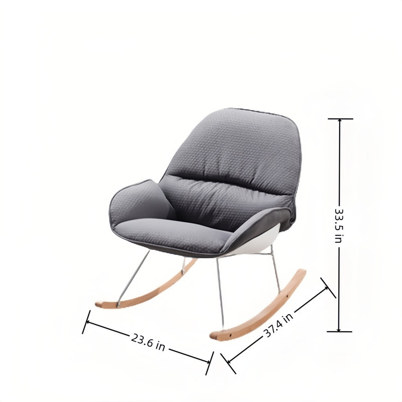 Chaise berçante moderne rembourrée, Gris foncé