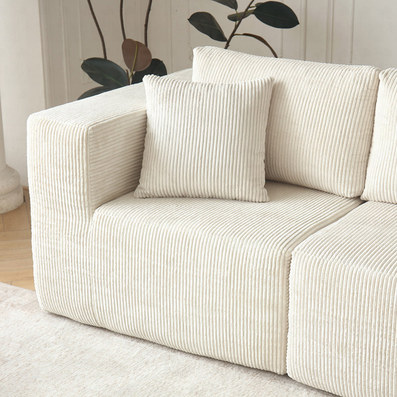 Canapé modulaire en L, Tissu beige