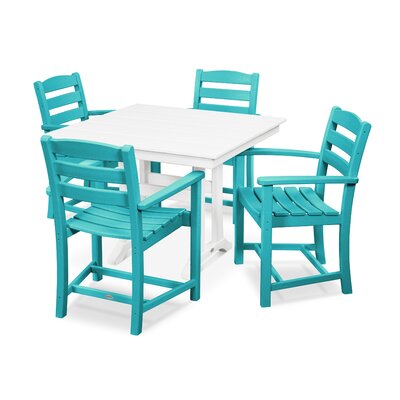 La Casa Café 5-Piece Farmhouse Trestle Arm Chair Dining Set -  POLYWOOD®, PWS437-1-10415