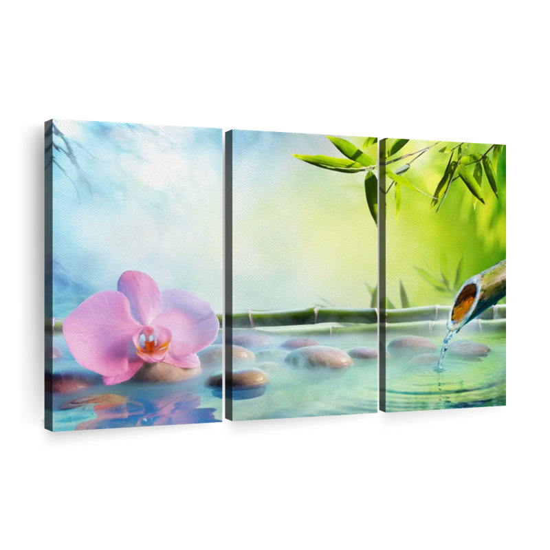 "Orchidée japonaise" sur toile, H 50 po x l 32 po x P 1 po