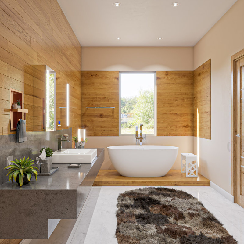 59.13'' x 29.13'' Soaking Resin Bathtub, White