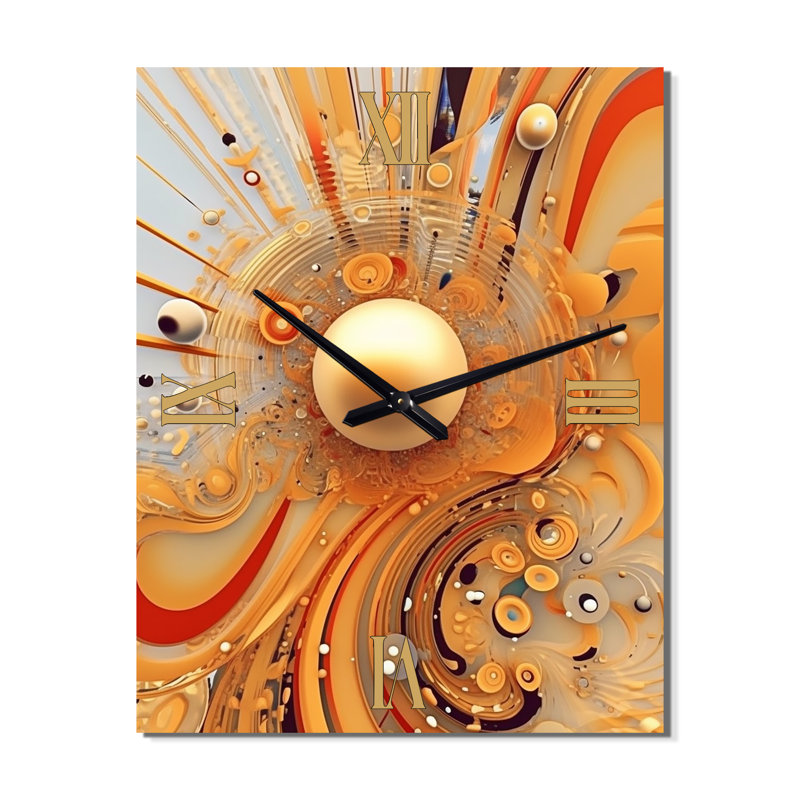 Futur minimalisme géométrie de la Conscience VI - horloge murale moderne surdimensionnée, Petit