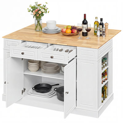 Skylaar Solid Wood Top Kitchen Island
